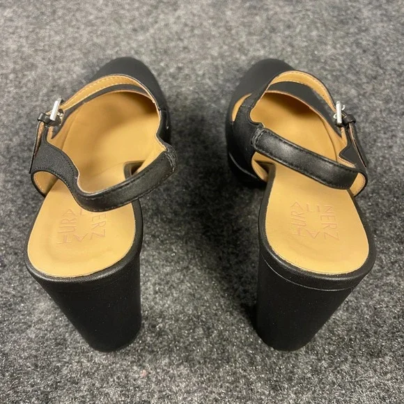 Naturalizer Berlin Womens 9.5M Black Platform Mary Jane Heels Slingback Chunky - Picture 7 of 10